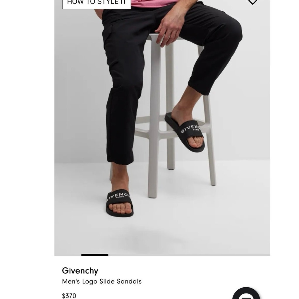 New Givenchy Men’s Logo Slide Sandals Sz 40 Us 9.5 Black